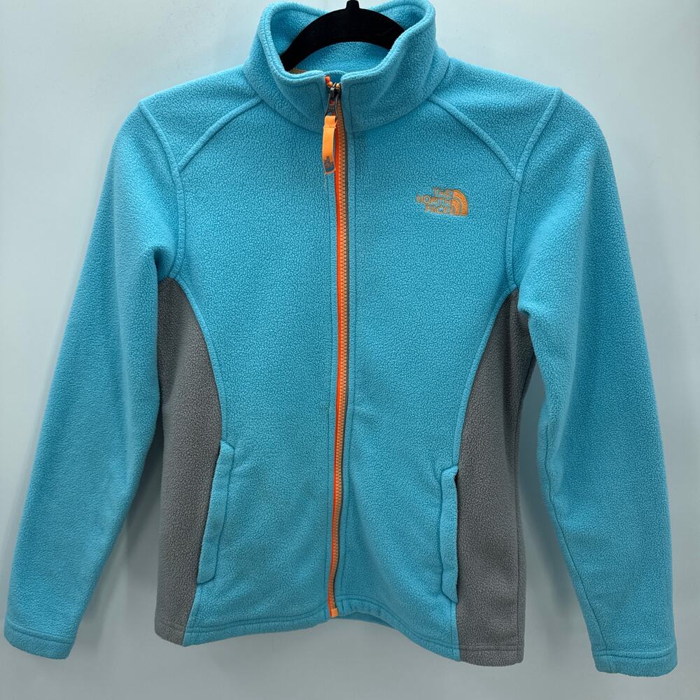 The North Face Fleece Jacket Women's Light Blue Gray Full Zip Outdoor Hiking - Picture 2 of 10